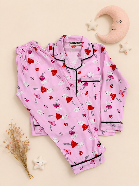 Pink Mushroom Night Suit
