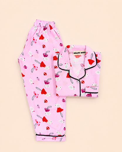 Pink Mushroom Night Suit