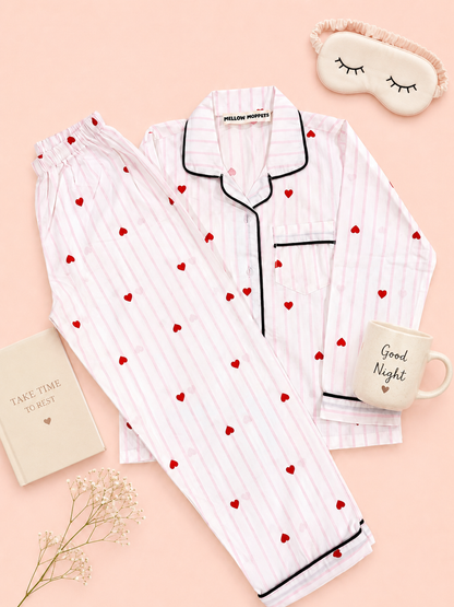Sweetheart Stripes Night Suit