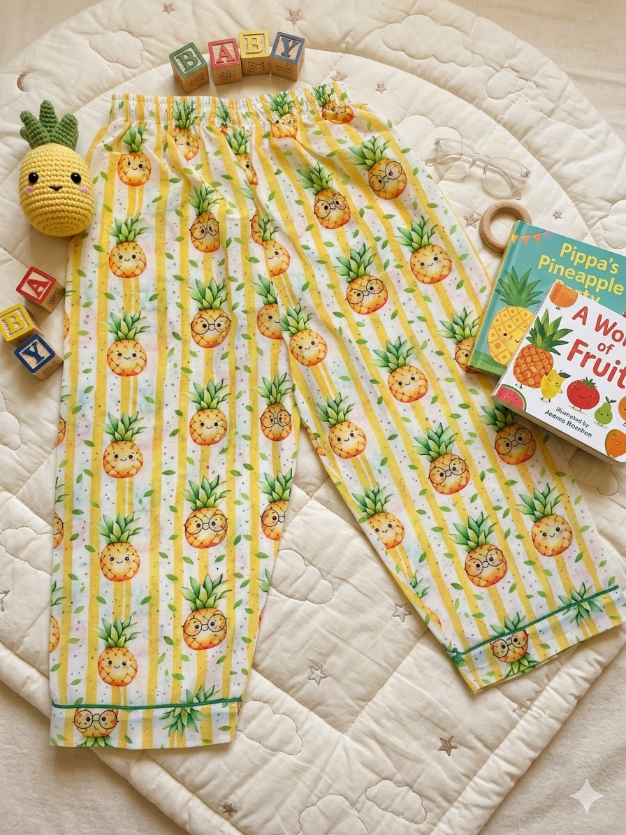 Pineapple Peekaboo Full sleeves Nightsuit