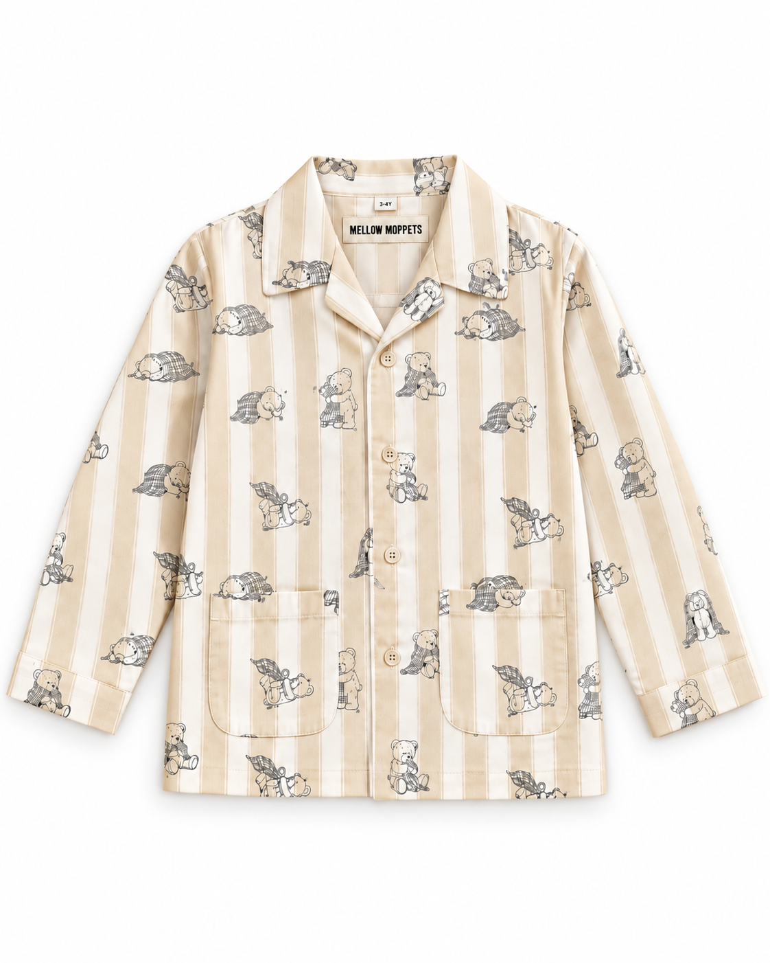 Bear Hugs & Snoozes Kids Cotton Nightsuit