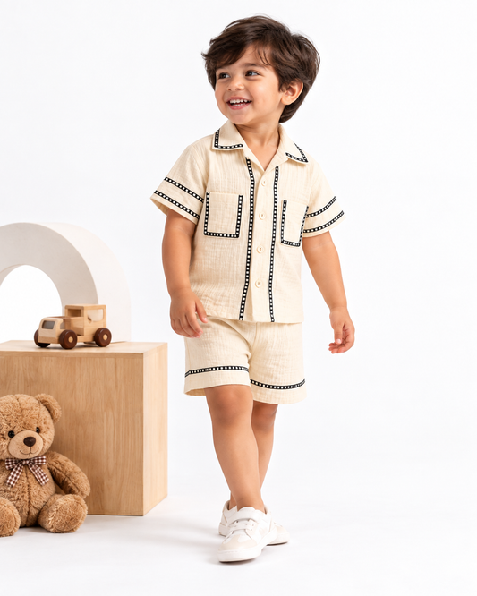 Little Gentleman Muslin Co-ord set