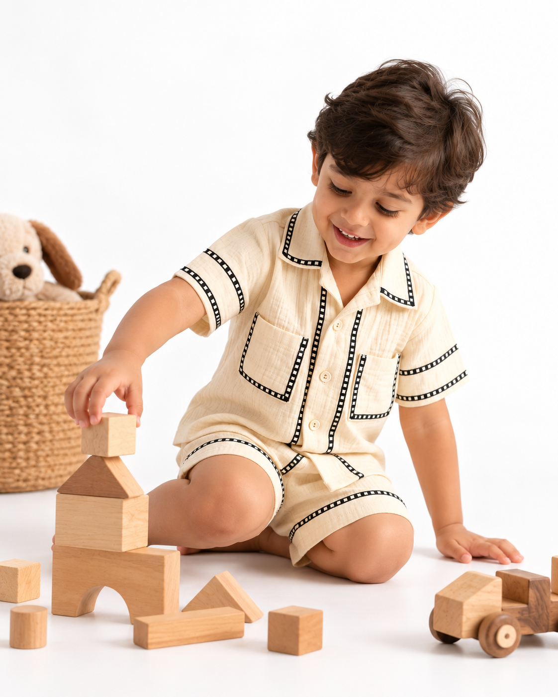 Little Gentleman Muslin Co-ord set