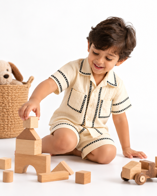 Little Gentleman Muslin Co-ord set