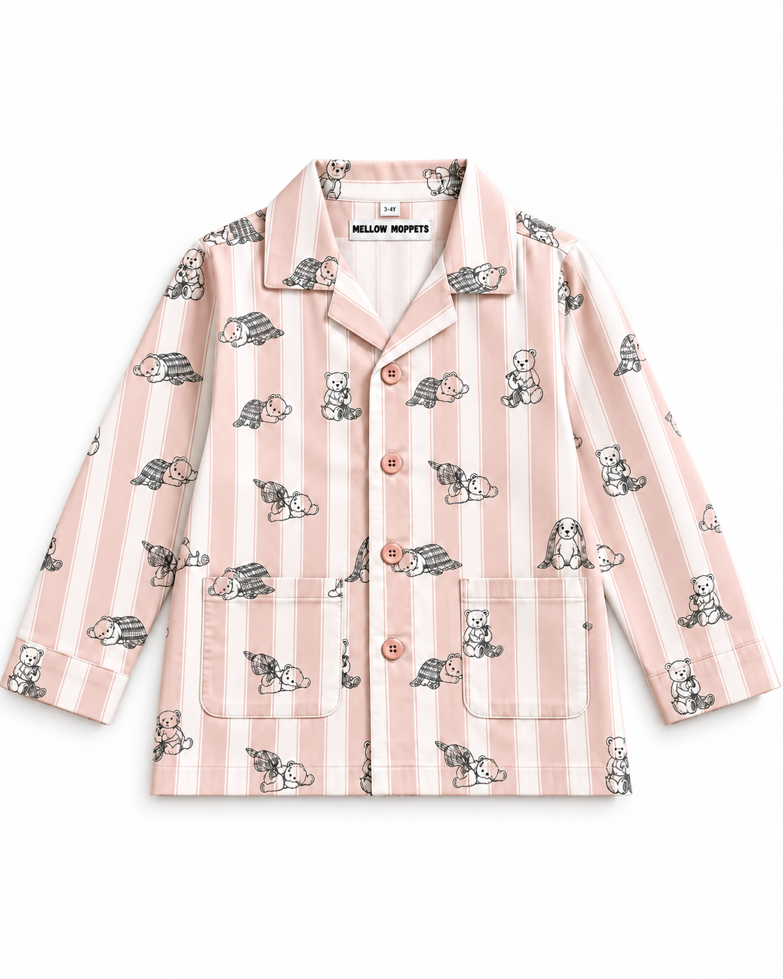 Bear Hugs & Snoozes Kids Cotton Nightsuit