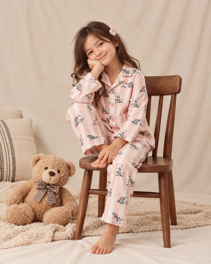 Bear Hugs & Snoozes Kids Cotton Nightsuit