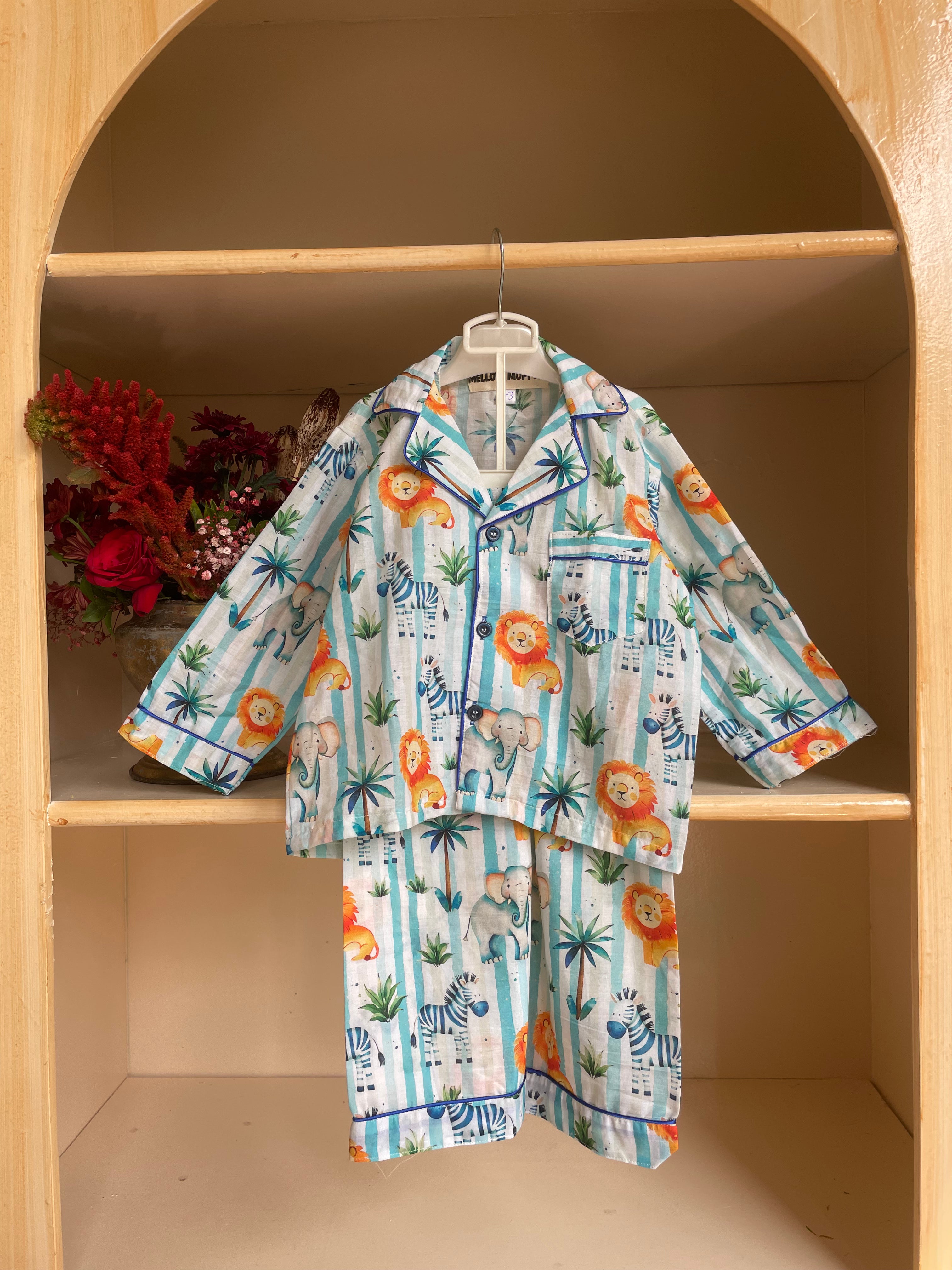 Striped Safari Full sleeves Nightsuit