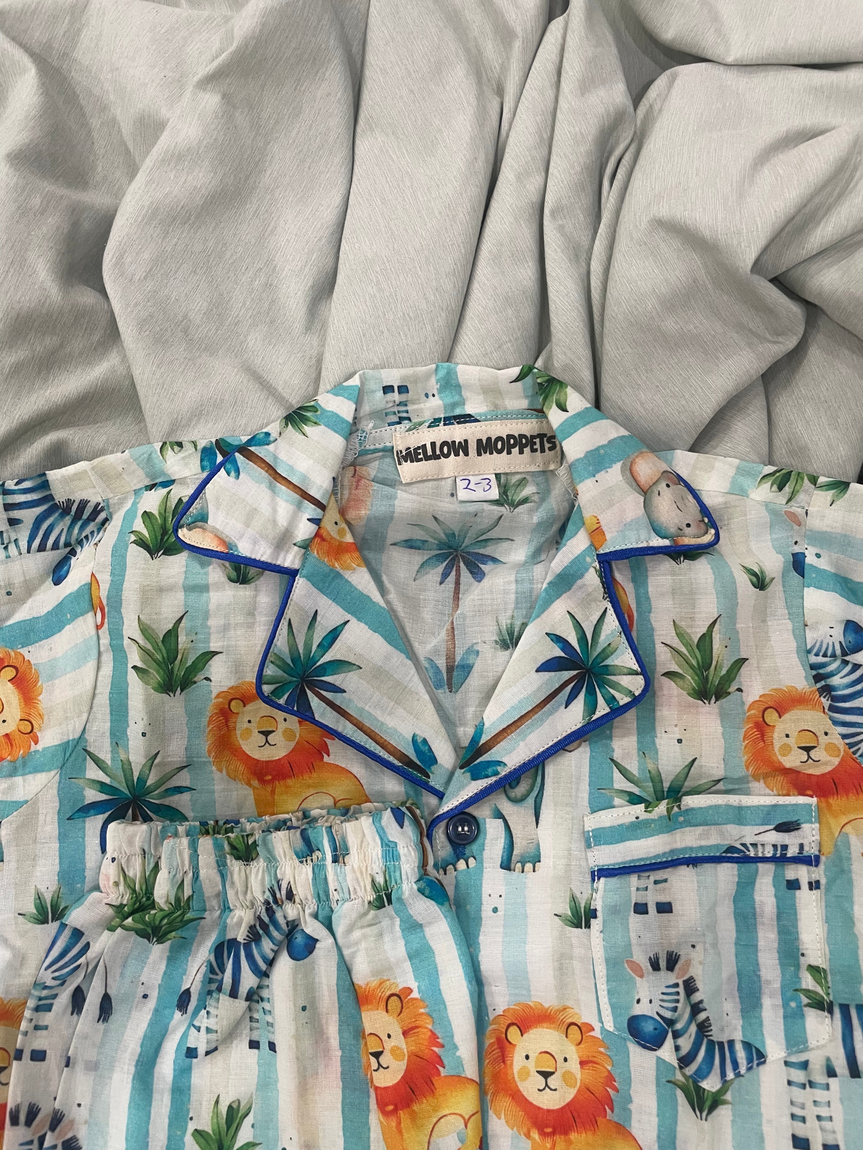 Striped Safari Full sleeves Nightsuit